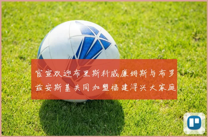 官宣欢迎布里斯科威廉姆斯与布罗兹安斯基共同加盟福建浔兴大家庭